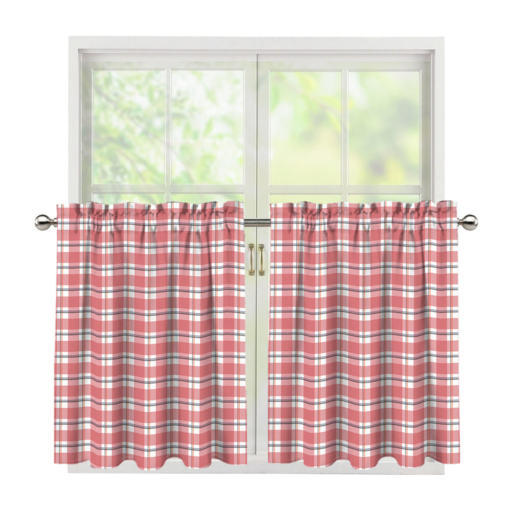 Pastel Madras Pattern Print Tier Curtains