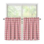 Pastel Madras Pattern Print Tier Curtains