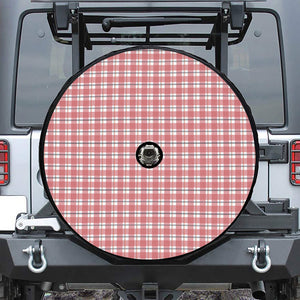 Pastel Madras Pattern Print Tire Cover With Camera Hole