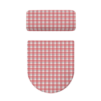 Pastel Madras Pattern Print Toilet Lid And Tank Cover Set