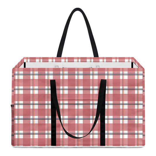 Pastel Madras Pattern Print Utility Tote Bag