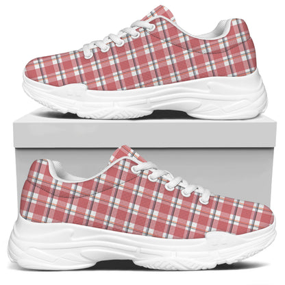 Pastel Madras Pattern Print White Chunky Shoes
