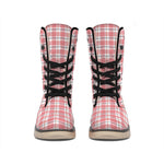 Pastel Madras Pattern Print Winter Boots