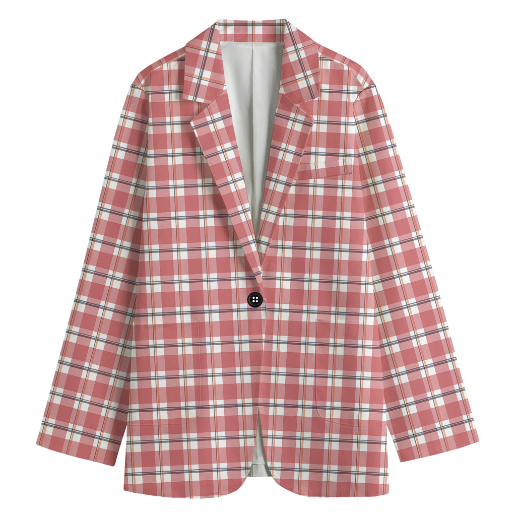 Pastel Madras Pattern Print Women's Blazer
