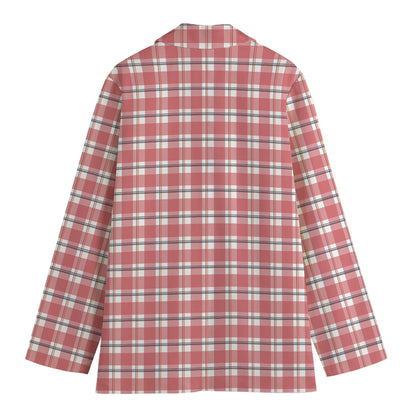 Pastel Madras Pattern Print Women's Blazer