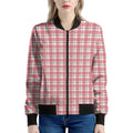 Pastel Madras Pattern Print Women's Bomber Jacket