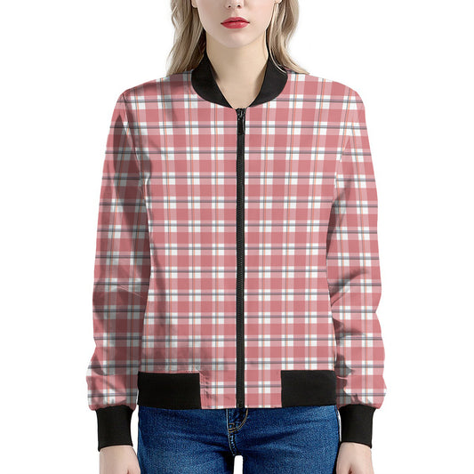 Pastel Madras Pattern Print Women's Bomber Jacket