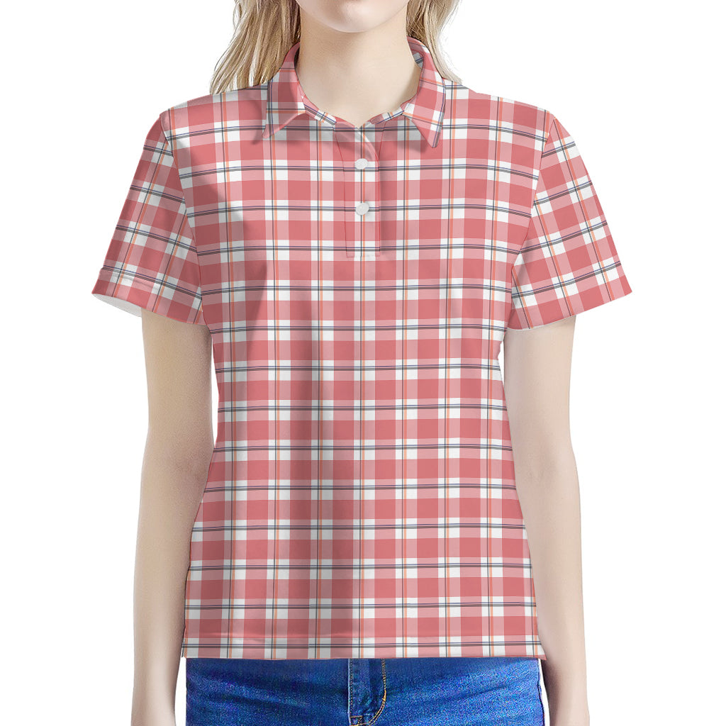 Pastel Madras Pattern Print Women's Polo Shirt