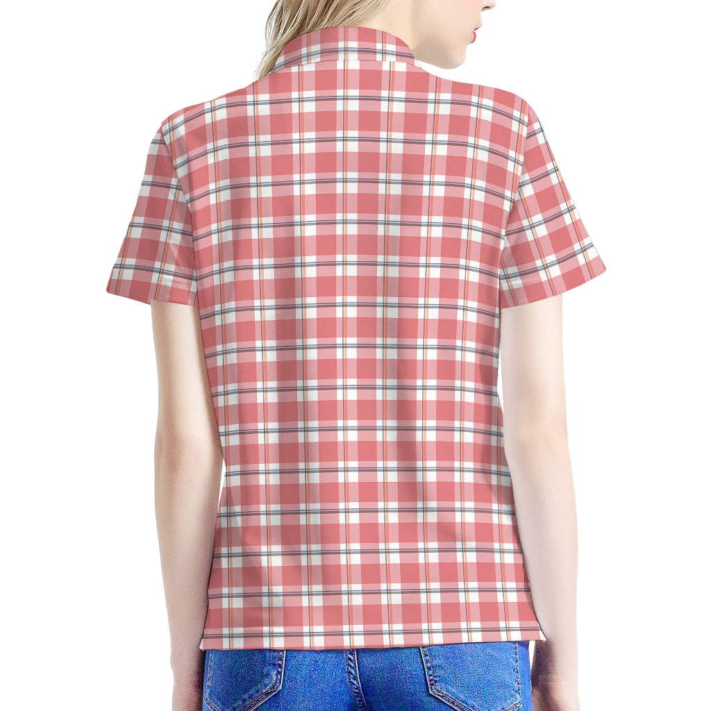 Pastel Madras Pattern Print Women's Polo Shirt