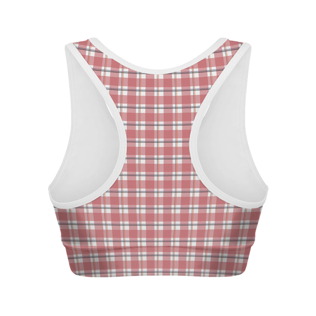 Pastel Madras Pattern Print Women's Sports Bra