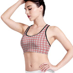 Pastel Madras Pattern Print Women's Sports Bra
