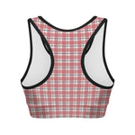 Pastel Madras Pattern Print Women's Sports Bra