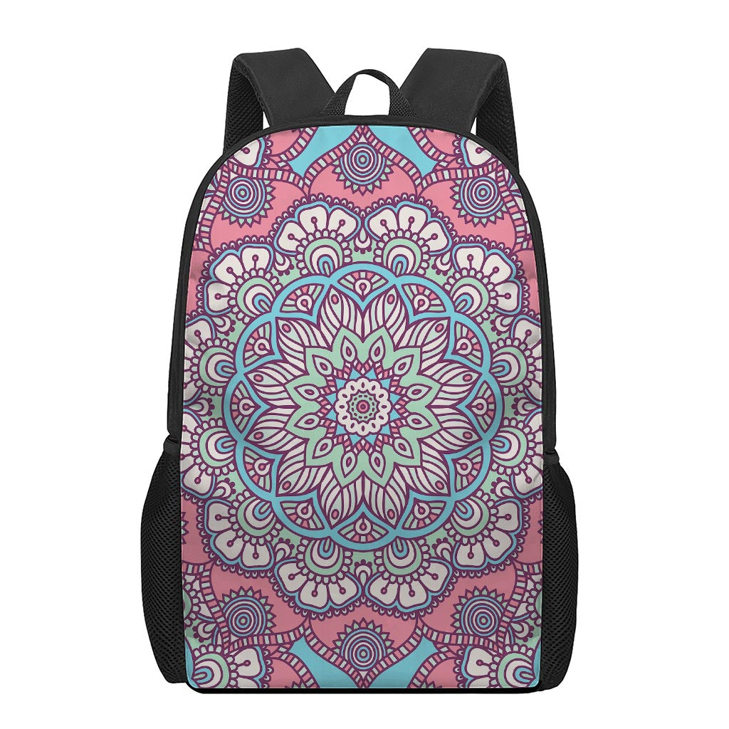 Pastel Mandala Bohemian Pattern Print 17 Inch Backpack