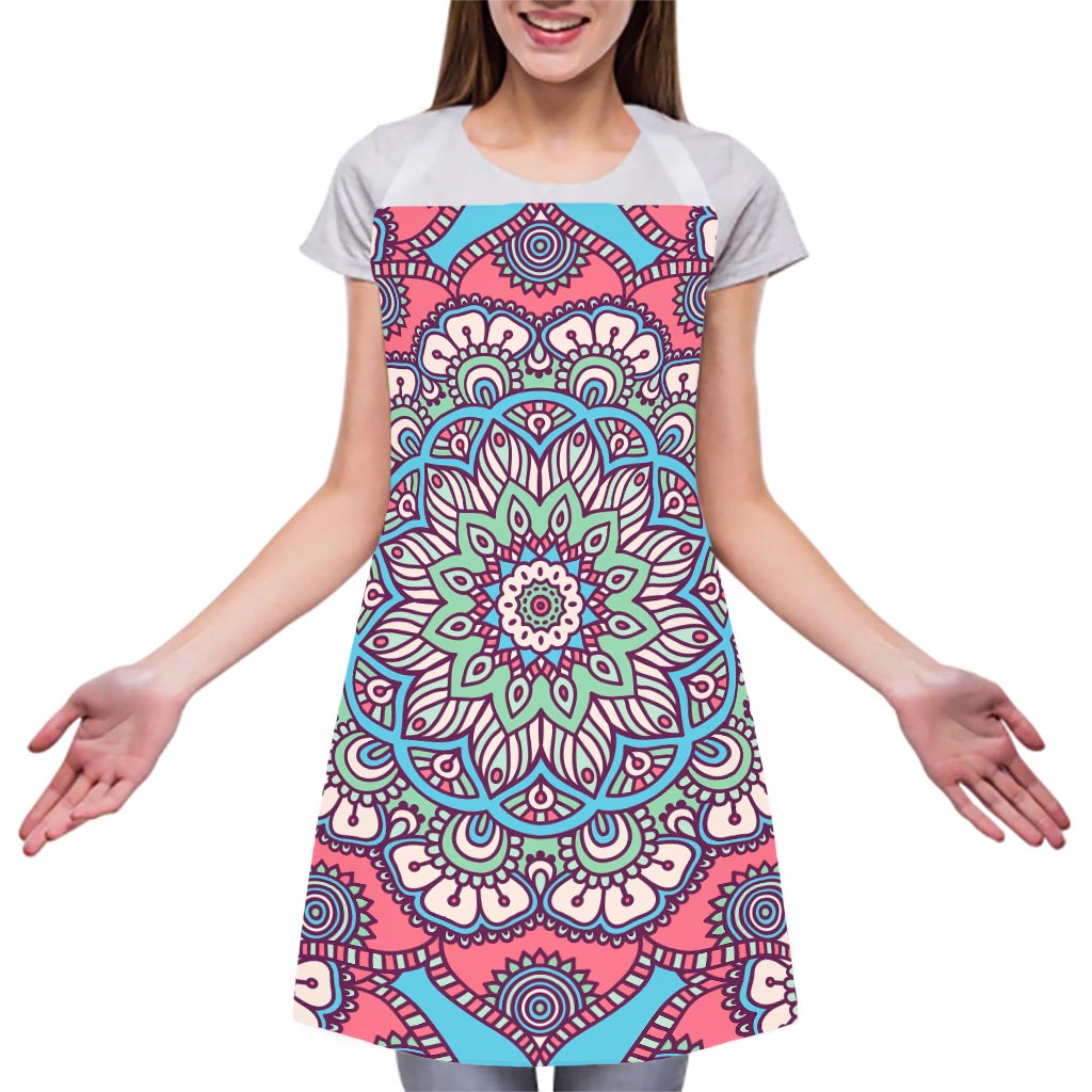 Pastel Mandala Bohemian Pattern Print Adjustable Apron