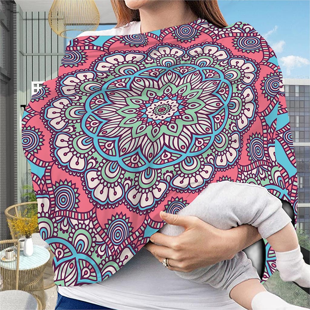 Pastel Mandala Bohemian Pattern Print Baby Seat Cover