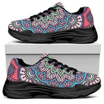 Pastel Mandala Bohemian Pattern Print Black Chunky Shoes