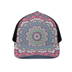 Pastel Mandala Bohemian Pattern Print Black Mesh Trucker Cap
