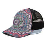 Pastel Mandala Bohemian Pattern Print Black Mesh Trucker Cap