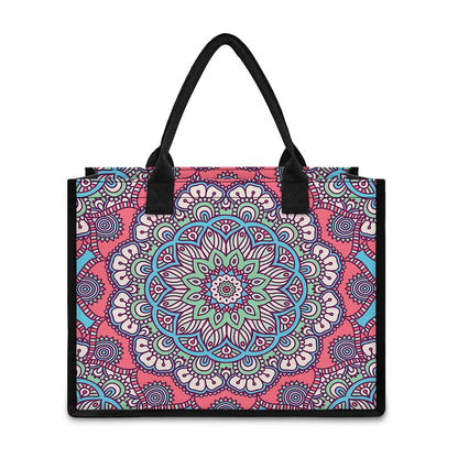 Pastel Mandala Bohemian Pattern Print Canvas Tote Bag
