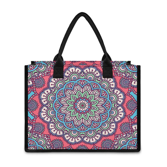 Pastel Mandala Bohemian Pattern Print Canvas Tote Bag