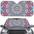 Pastel Mandala Bohemian Pattern Print Car Windshield Sun Shade