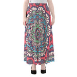 Pastel Mandala Bohemian Pattern Print Chiffon Maxi Skirt