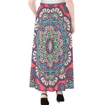 Pastel Mandala Bohemian Pattern Print Chiffon Maxi Skirt