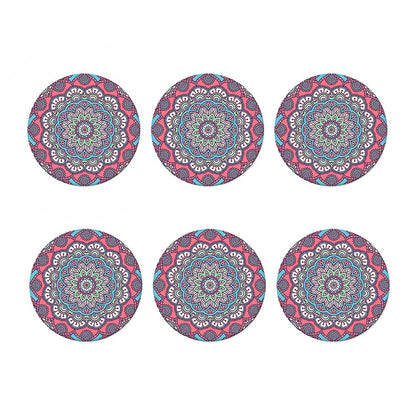 Pastel Mandala Bohemian Pattern Print Coaster Set