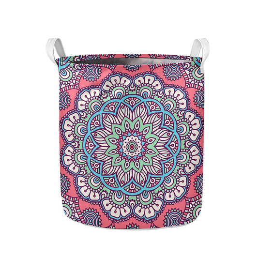 Pastel Mandala Bohemian Pattern Print Collapsible Laundry Basket