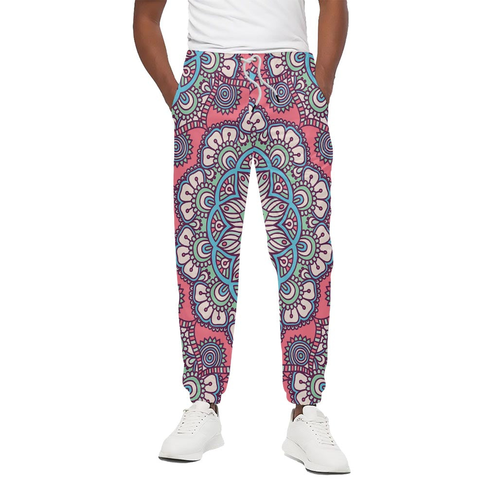 Pastel Mandala Bohemian Pattern Print Cotton Pants