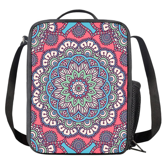 Pastel Mandala Bohemian Pattern Print Crossbody Lunch Bag