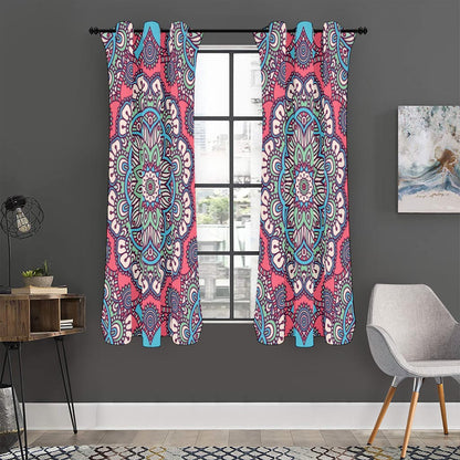 Pastel Mandala Bohemian Pattern Print Curtain