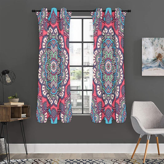 Pastel Mandala Bohemian Pattern Print Curtain