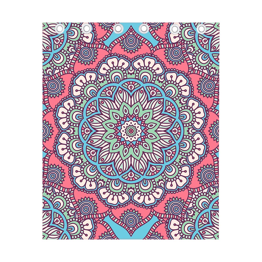 Pastel Mandala Bohemian Pattern Print Curtain