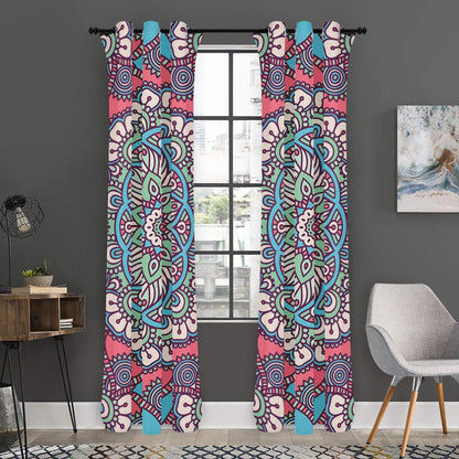 Pastel Mandala Bohemian Pattern Print Curtain
