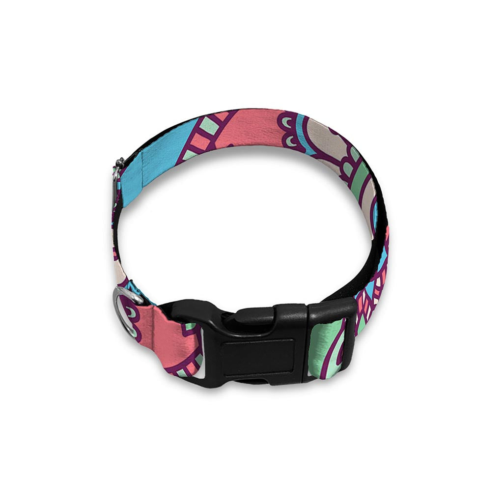 Pastel Mandala Bohemian Pattern Print Dog Collar