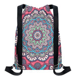 Pastel Mandala Bohemian Pattern Print Drawstring Backpack
