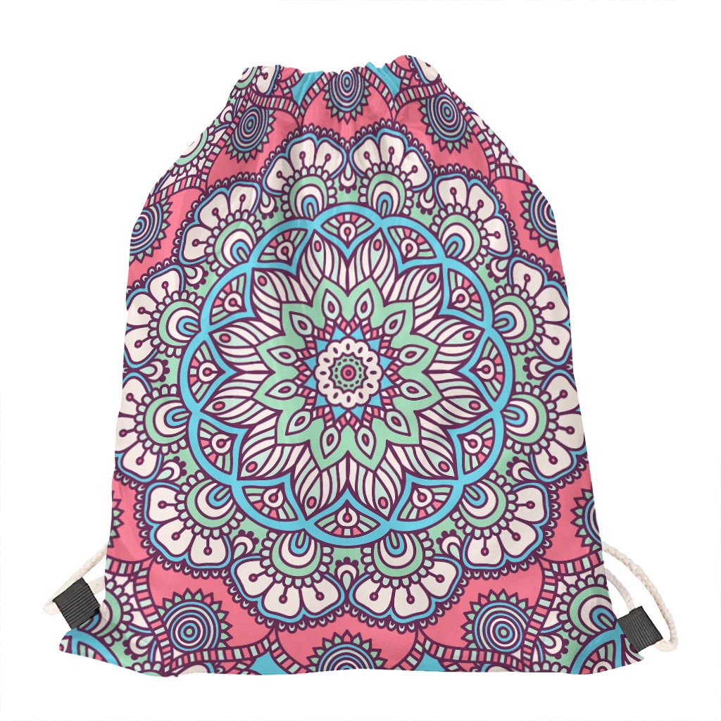 Pastel Mandala Bohemian Pattern Print Drawstring Bag