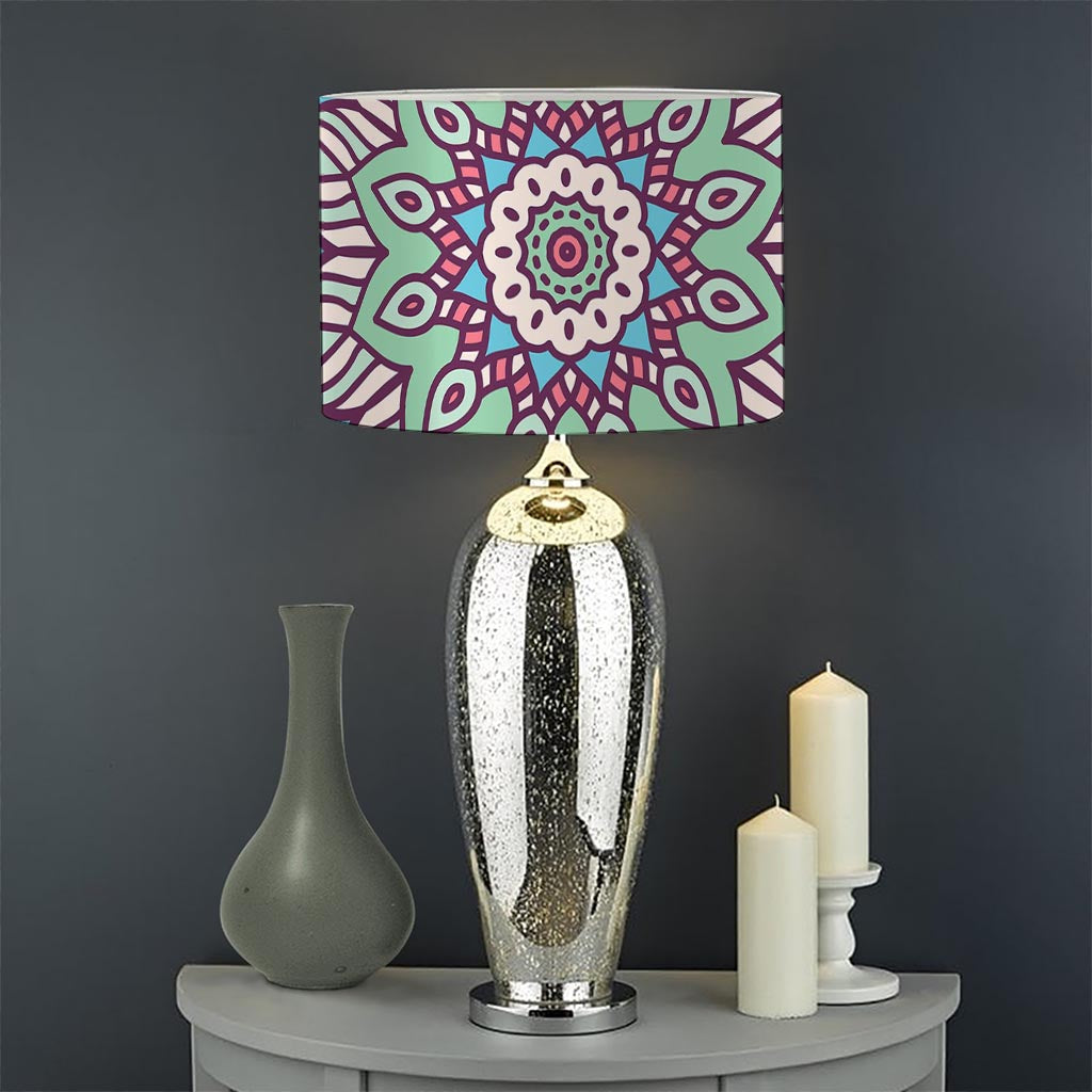 Pastel Mandala Bohemian Pattern Print Drum Lamp Shade