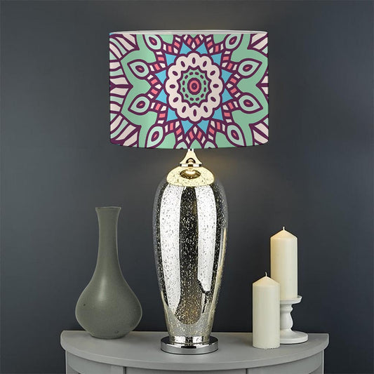Pastel Mandala Bohemian Pattern Print Drum Lamp Shade