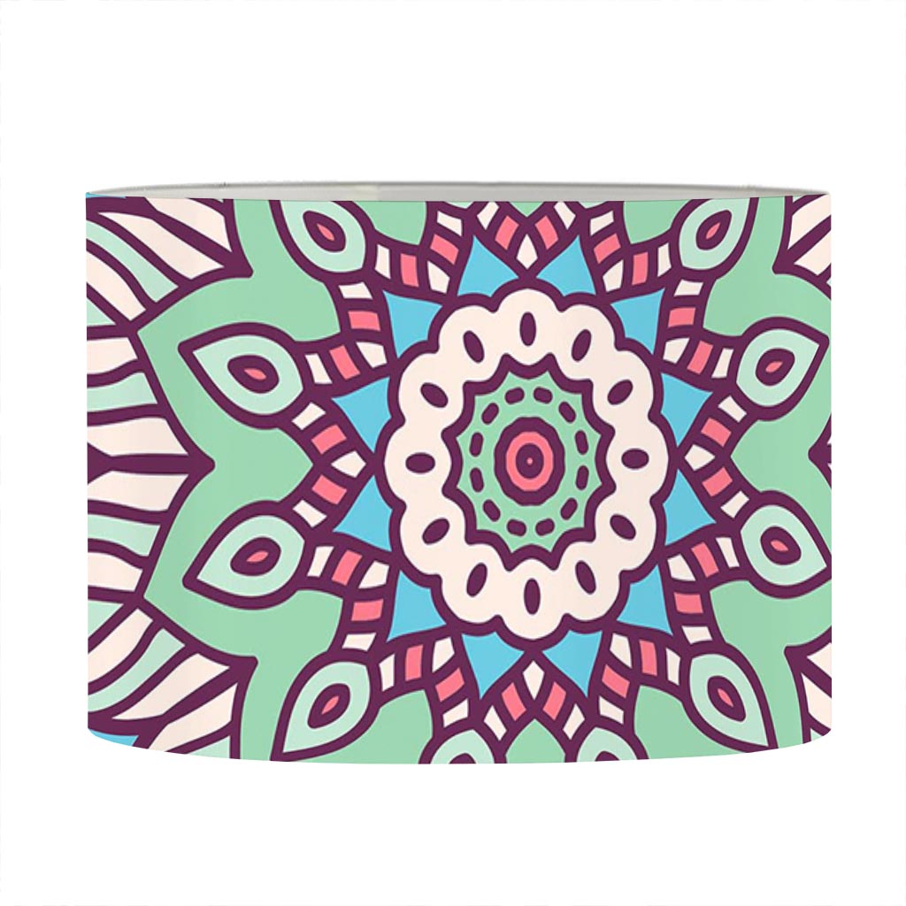 Pastel Mandala Bohemian Pattern Print Drum Lamp Shade