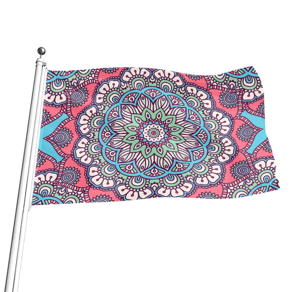 Pastel Mandala Bohemian Pattern Print Flag