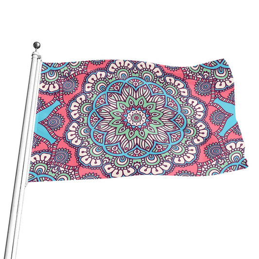 Pastel Mandala Bohemian Pattern Print Flag