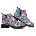 Pastel Mandala Bohemian Pattern Print Flat Ankle Boots