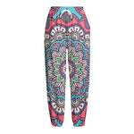 Pastel Mandala Bohemian Pattern Print Fleece Lined Knit Pants