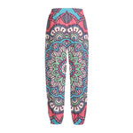Pastel Mandala Bohemian Pattern Print Fleece Lined Knit Pants