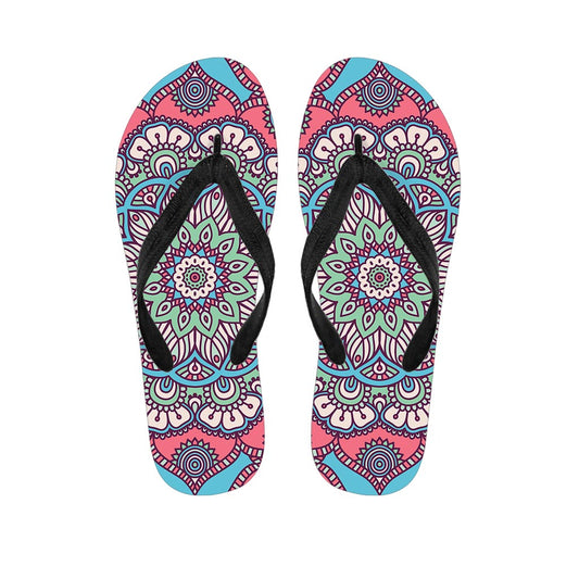 Pastel Mandala Bohemian Pattern Print Flip Flops