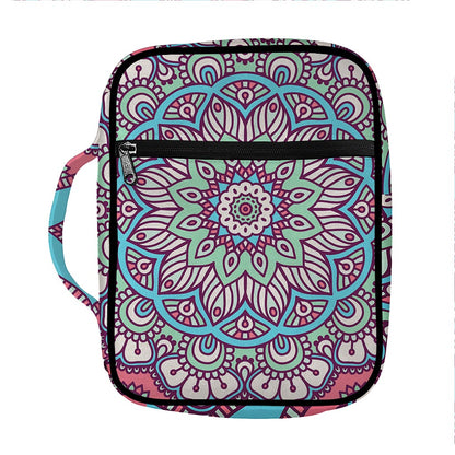 Pastel Mandala Bohemian Pattern Print Front Pocket Bible Bag