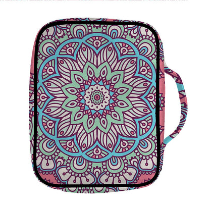 Pastel Mandala Bohemian Pattern Print Front Pocket Bible Bag