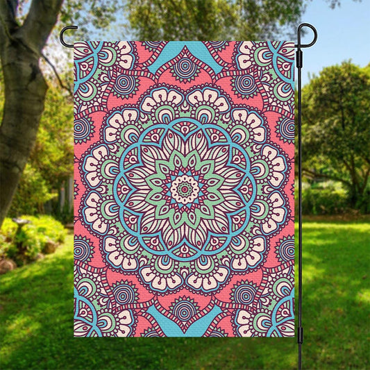 Pastel Mandala Bohemian Pattern Print Garden Flag